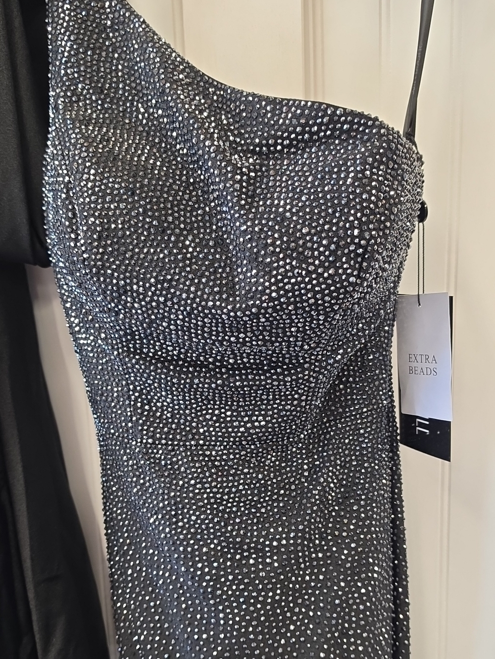 Sherri Hill NWT Black Rhinestone One Shoulder Cape Dress Size 00 #54858 - Picture 3 of 6